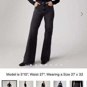 Levi's Charcoal Wide-Leg Jeans